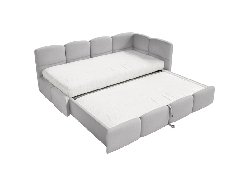 Selsey cloudy - lit rembourré - 170x185 cm - chenille gris clair - côté droit Cloudy - Conforama D
