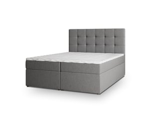 Lit avec rangement 160x200 cm <strong>MASSENO</strong> <strong></strong> coloris gris