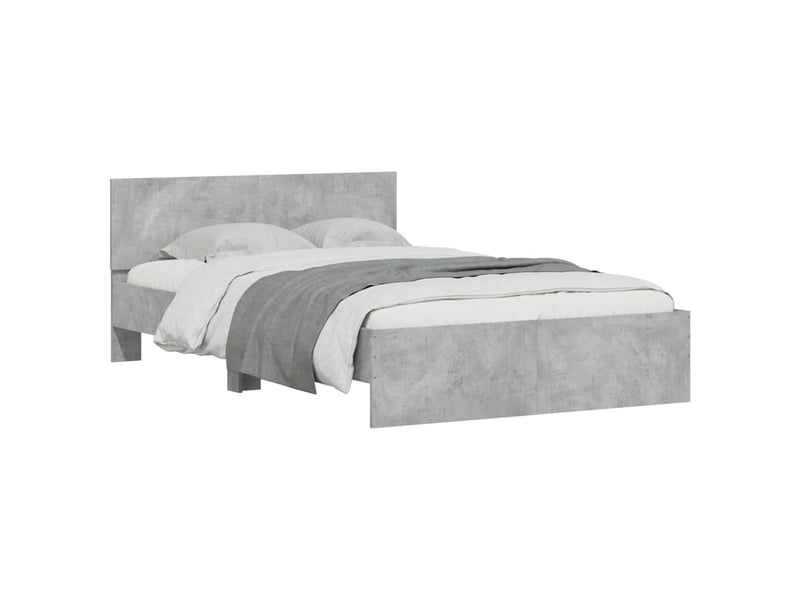 Cadre de lit avec tête de lit et led gris béton 120x190 cm - Conforama E