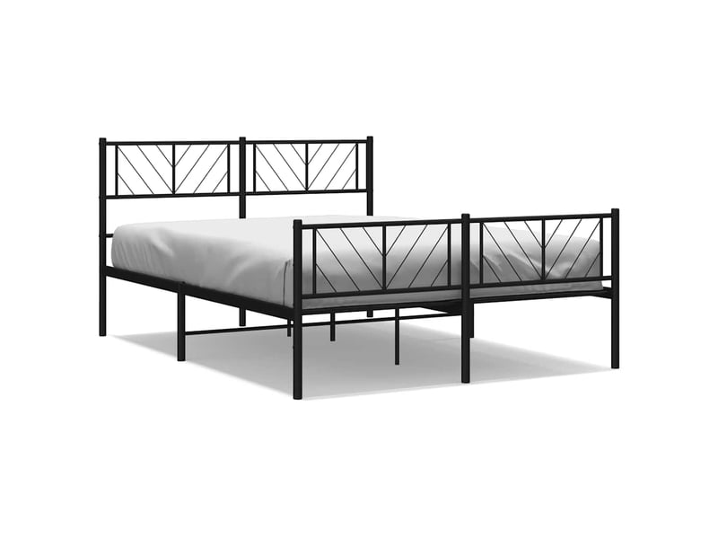  Lit double- lit adulte -  cadre de lit métal sans matelas avec pied de lit noir 120x190cm  - Conforama A