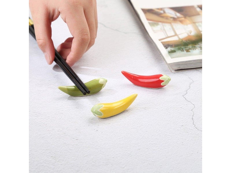  Repose-baguettes en céramique en forme de chili, porte-cuillère, support à couverts de dessin animé, porte-baguettes de table, accessoires  - Conforama E