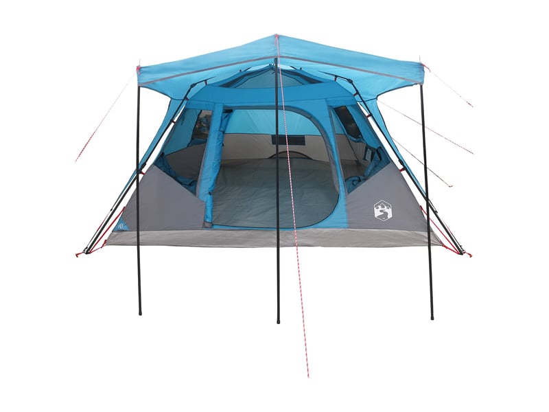 Tente de camping, tente familiale bleu 6 personnes polyester et acier - Conforama D