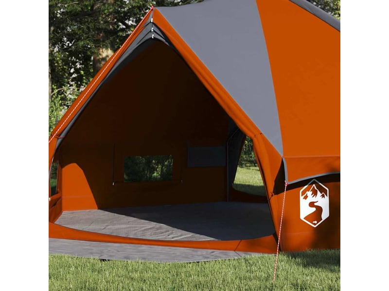  Tente de camping, tente teepee pour 8 personnes gris et orange  - Conforama C