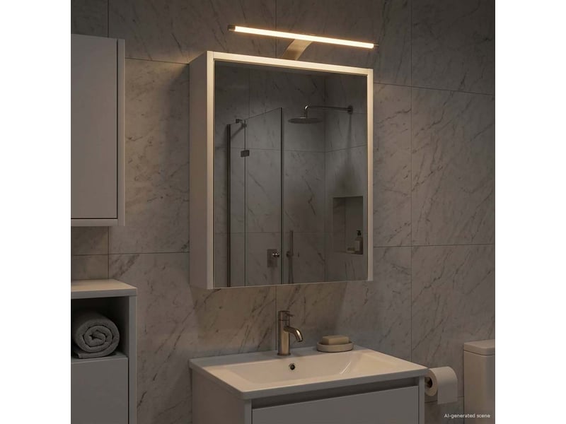 Armoire miroir salle de bain, meuble de rangement blanc 43x16x62.5 cm shl4154 - Conforama D