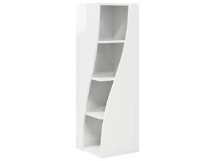 Meuble d'angle, meuble de rangement salon 32x32x102cm bois d'ingénierie blanc brillant