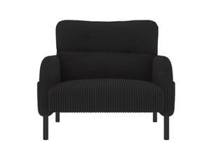 Fauteuil fixe <strong>HAUSS SPOLE</strong> <strong></strong> Velours côtelé noir vendu A l'unité