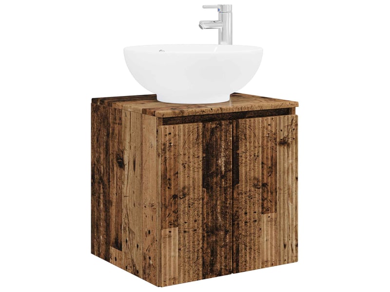 Vanité de lavabo mural, meuble de rangement bois ancien 49.5x44.5x65 cm shl6313 - Conforama A