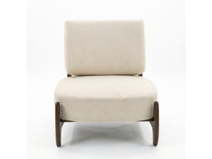 Fauteuil de salon 73,5 x 72 cm - beige - chenille rembourrée, assise épaisse et structure en bois stable