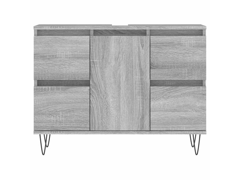  Meuble salle de bain rangement, commode sonoma gris 80x33x60 cm bois d'ingénierie shl6919  - Conforama D