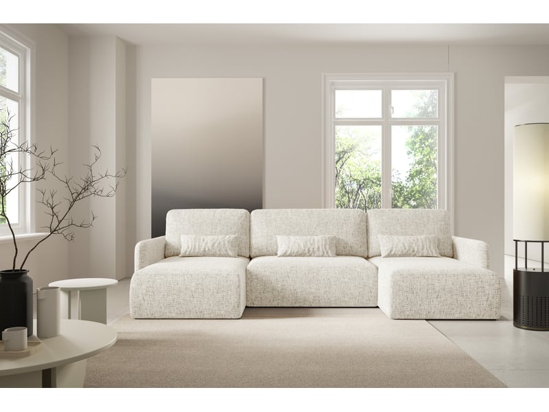 Canapé d'angle convertible livello u beige - Conforama B