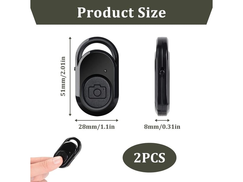  Paire de télécommandes bluetooth sans fil, déclencheur pour photos et vidéos sur ios et android, portée 10 m  - Conforama D
