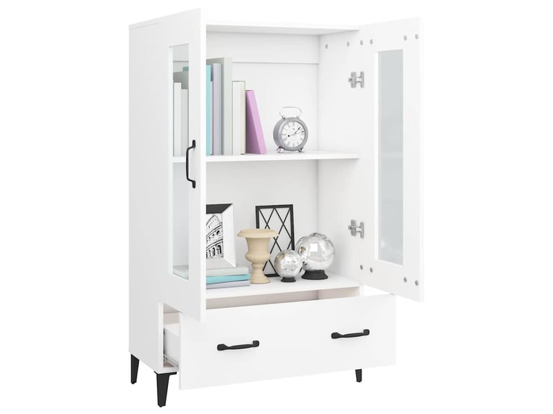  Buffet haut - bahut - meuble de rangement blanc 70x31x115 cm bois d'ingénierie  - Conforama D