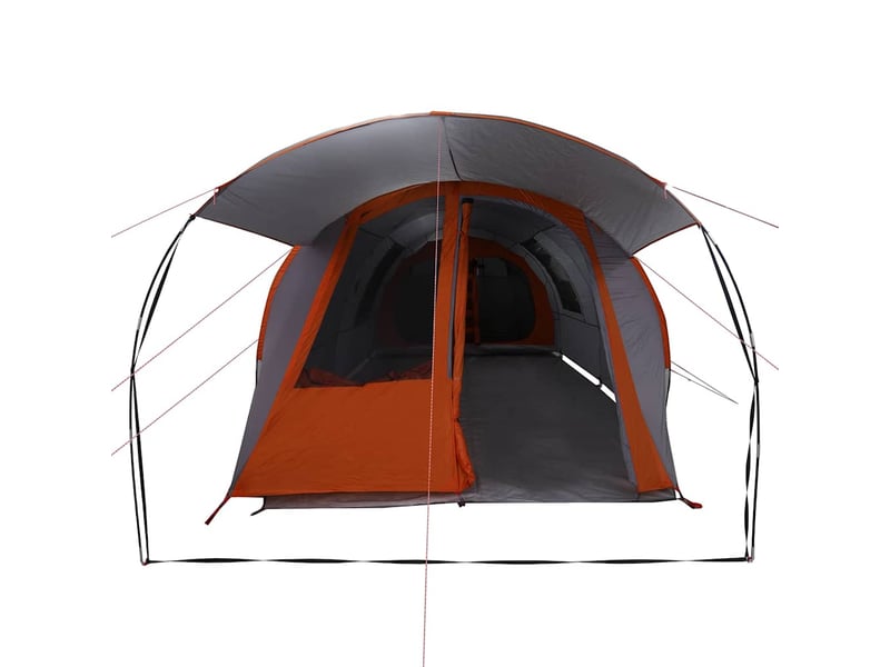  Tente tunnel, tente de camping 4 personnes gris et orange shl13313  - Conforama E