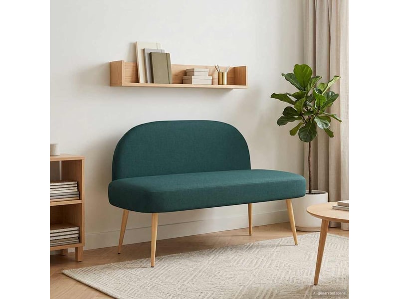  Banc rembourré, banc de lit avec dossier vert foncé 110x60x76 cm  - Conforama B