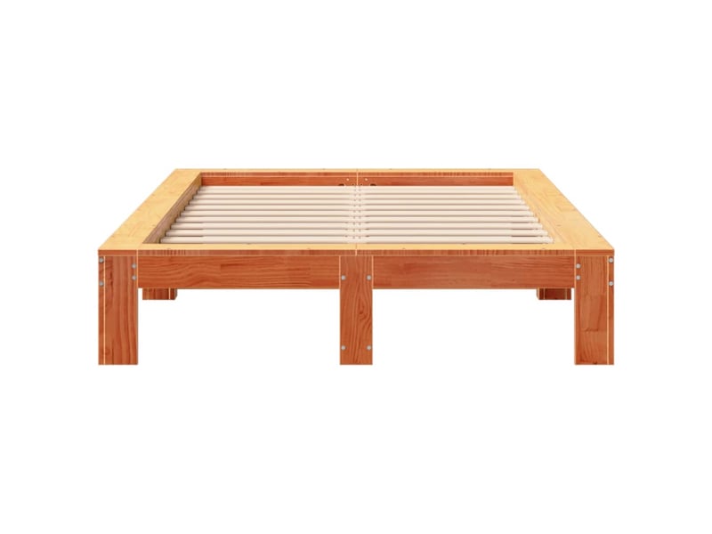  Lit double- lit adulte -  cadre de lit sans matelas  marron 120x190cm bois pin massif  - Conforama C
