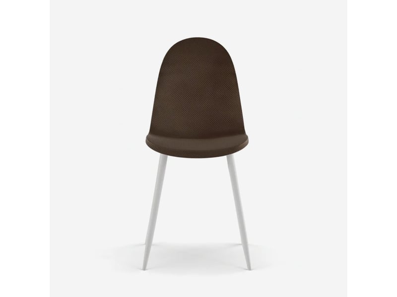  Lot de 4 chaises de salle à manger en similirattan rembourrées evelyn - marron  - Conforama C