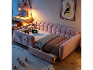 Lit simple 90x200 cm <strong></strong> <strong>OPULERANE TRADING LTD</strong> coloris rose
