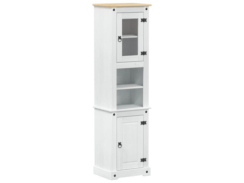  Cabinet de salle de bain, armoire salle de bain blanc 50 x 40 x 185 cm pin massif cf65240  - Conforama A