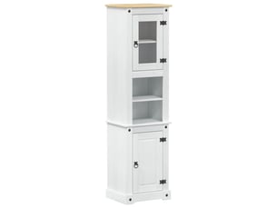 Cabinet de salle de bain, armoire salle de bain blanc 50 x 40 x 185 cm pin massif cf65240