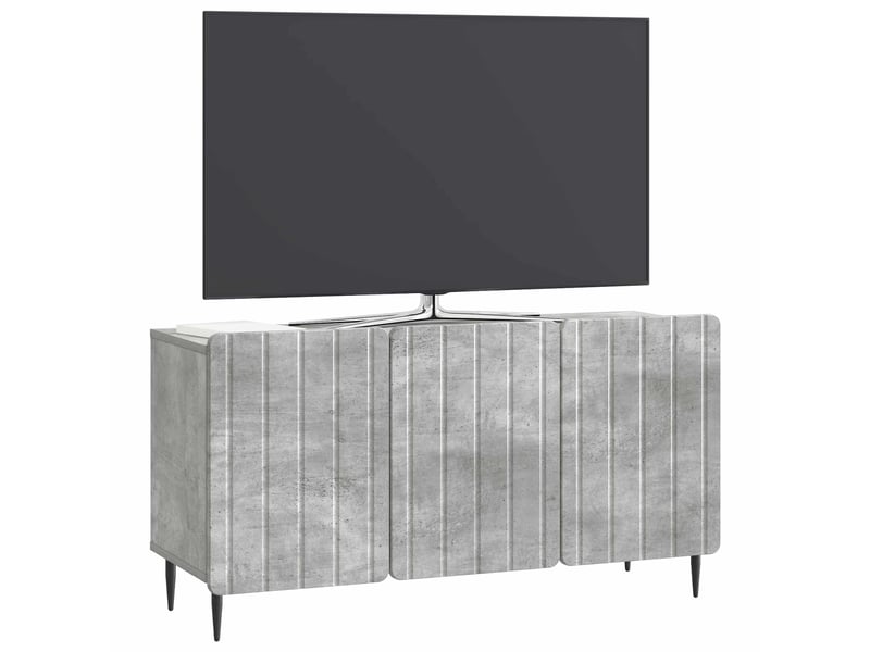 Meuble tv - banc tv - meuble de rangement 99 x 34,5 x 52 cm gris béton bois d'ingénierie  - Conforama C