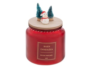 Bougie parfumée couvercle décoré 330g assorti