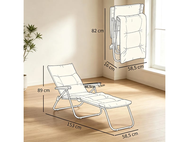  Fauteuil relax pliable multifonction modèle compact avec dossier réglable 1 pièce  - Conforama C