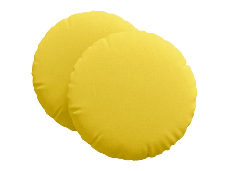  Lot de 2 coussins de siège, coussins décoratifs tissu jaune clair ø60 x 21 cm cf59841  - Conforama A