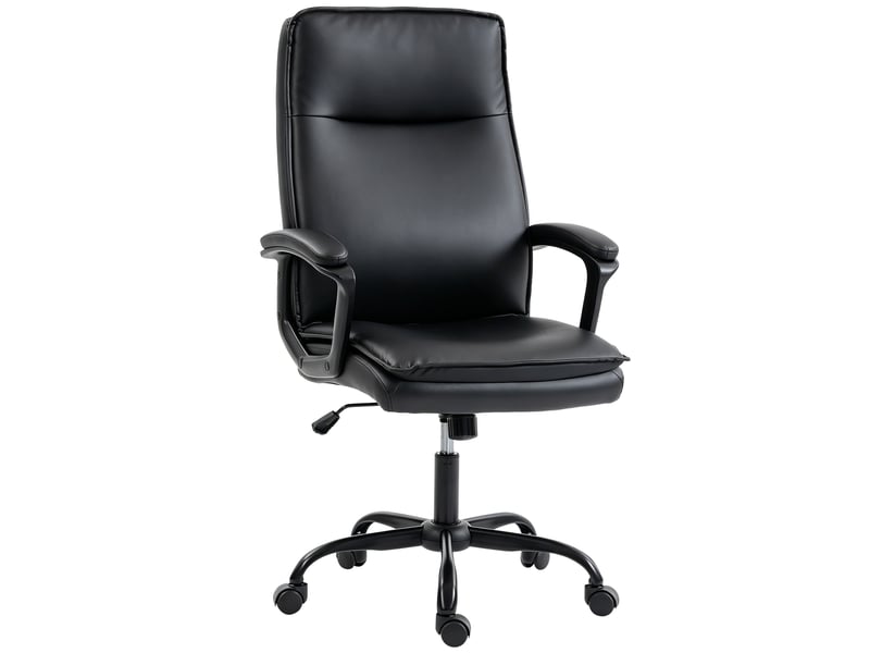  Fauteuil de bureau ergonomique, chaise bureau, pu, 70x66x119cm, noir  - Conforama A