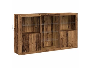 Buffet - bahut - meuble de rangement led bois ancien 181,5 x 37 x 100 cm bois d'ingénierie