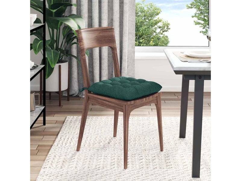  Lot de 4 coussins de siège, coussins décoratifs tissu vert foncé 40 x 40 x 6 cm cf60034  - Conforama D