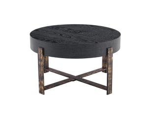 Table basse rond(e) coloris noir MEUBLIV  - 68 cmx68 cm