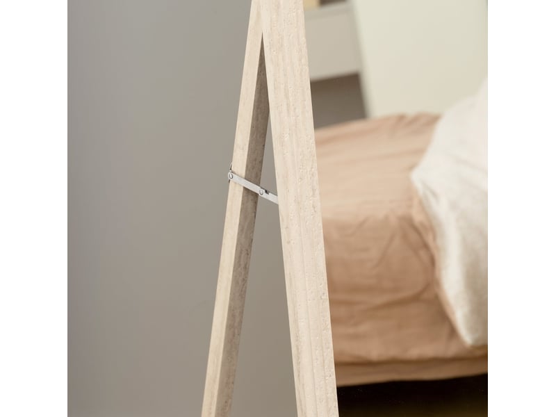  160 x 50 cm miroir de pleine longueur, design rectangulaire avec cadre, blanc  - Conforama D