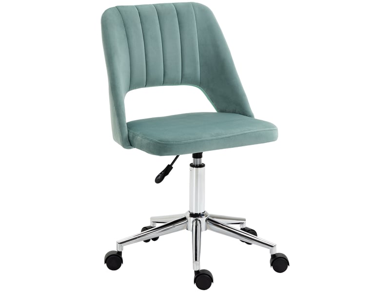  Chaise de bureau,49x60x79-91 cm,réglable et pivotante,polyester,vert  - Conforama A