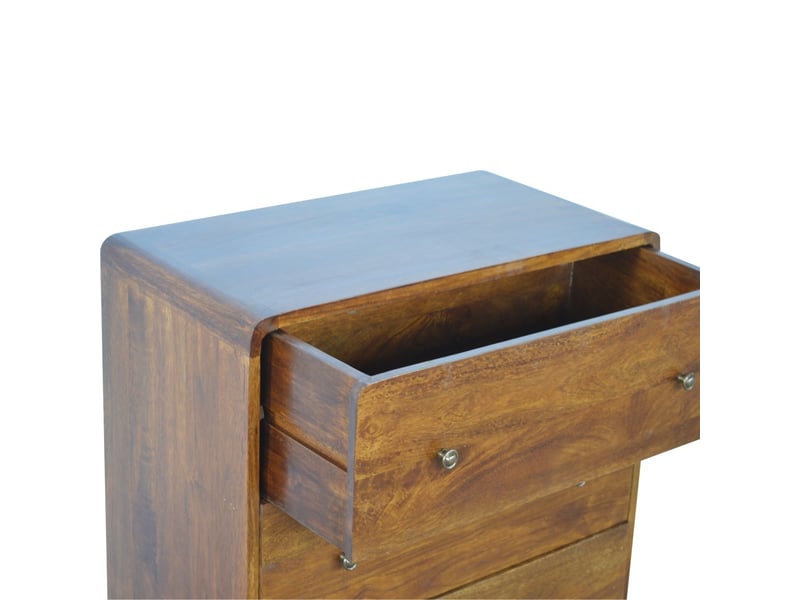  Artisan furniture commode incurvée en bois massif, finition châtaignier  - Conforama D