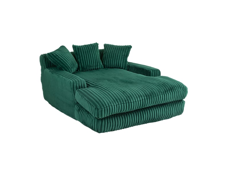Canapé droit,canapé simple confortable en velours côtelé avec 3 oreillers moelleux,125x155x63,vert canapé vert - Conforama D