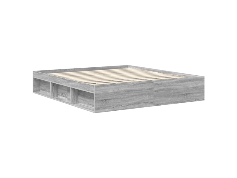  Lit double- lit adulte -  cadre de lit gris sonoma 180 x 200 cm pin massif  - Conforama D