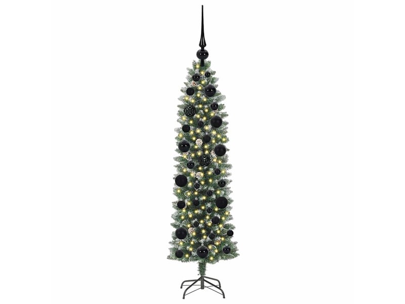  Sapin de noël - arbre de noël artificiel slim vert et blanc 120 cm  - Conforama C