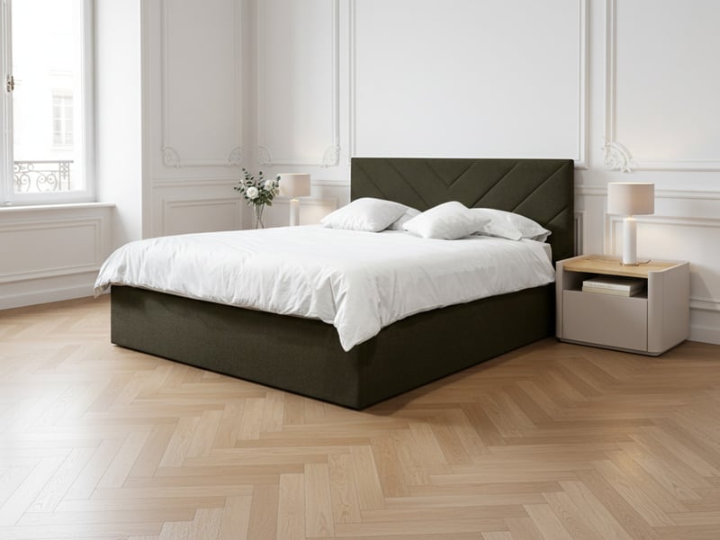  Bobochic lit coffre romane vert 180x200 ROMANE - Conforama B