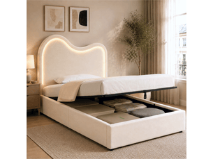 Lit coffre 90x200 cm <strong></strong>  <strong>evarich</strong> coloris beige