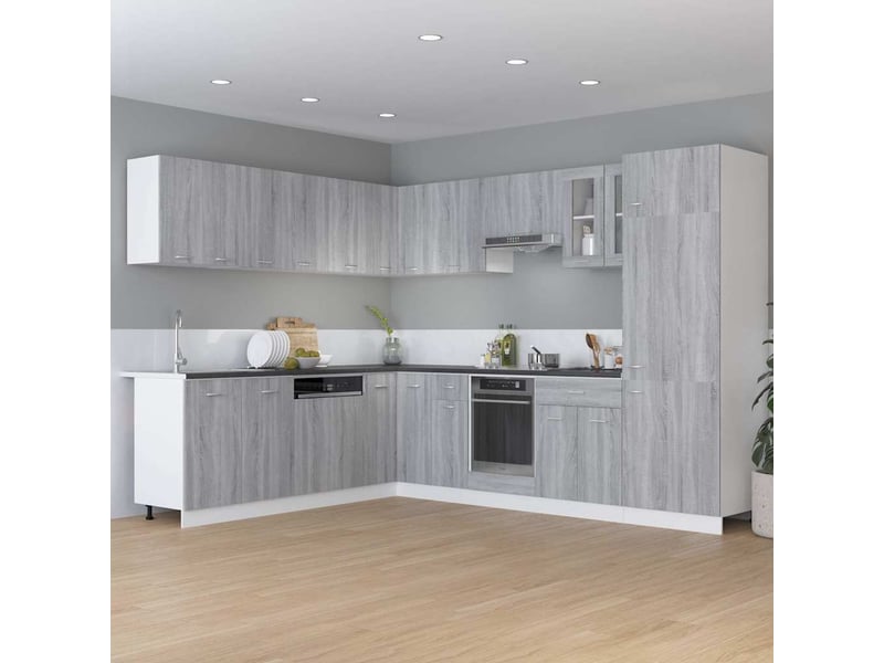  Armoire de cuisine, armoire réfrigérée lyon gris sonoma 60x57x207cm bois d'ingénierie  - Conforama C