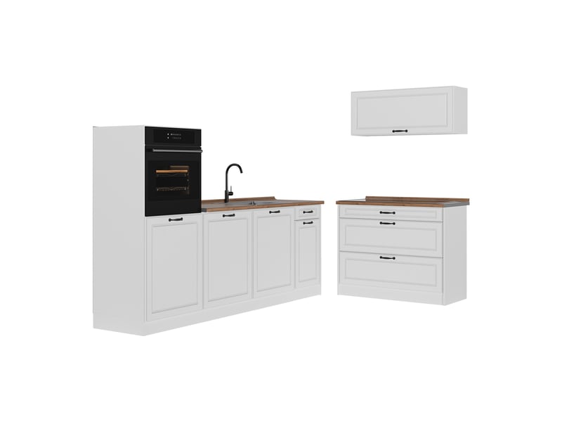  Vicco cuisine, blanc campagneblanc, 220cm sans plan de travail  - Conforama A