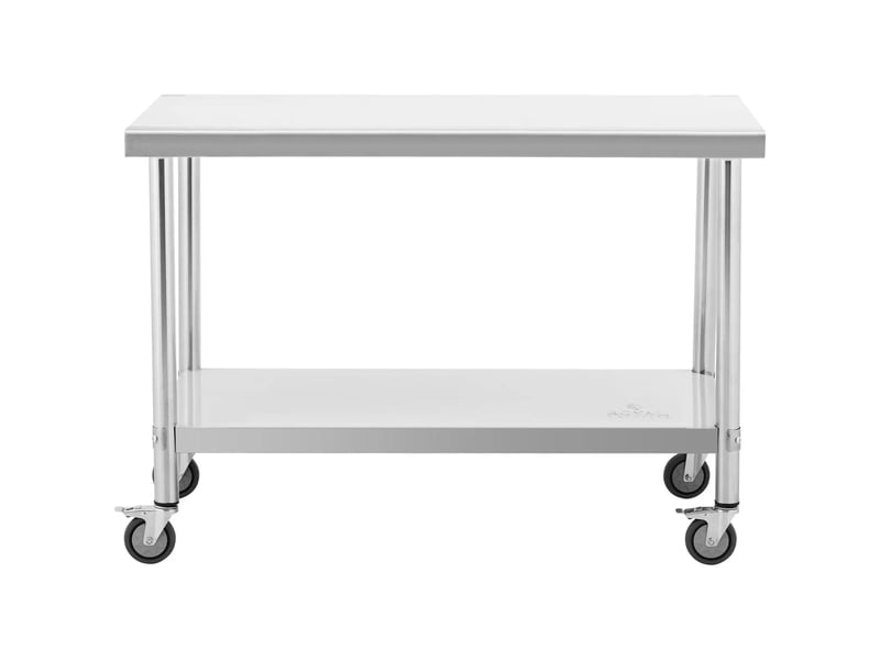  Table de travail en inox premium 70 x 120 cm 158 kg acier inoxydable argenté 14_0010026  - Conforama D