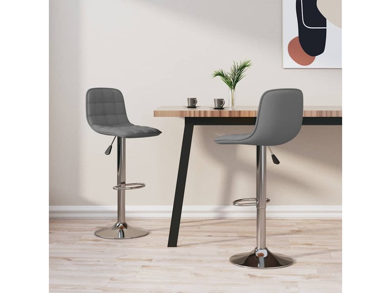  Lot de 2 tabouret de bar, chaise de bar gris clair tissu shl88783  - Conforama B