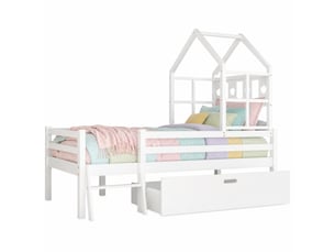 Lit cabane 90x200 cm    coloris blanc