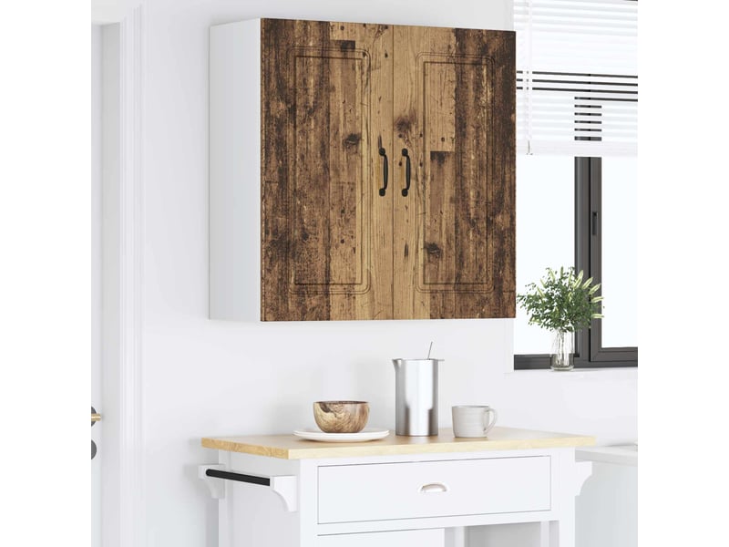  Meuble mural de cuisine | armoire de cuisine bois ancien 80x31x80cm shl7828  - Conforama D