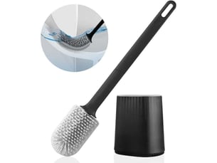 Enowelir brosse wc en silicone multifonction 3 en 1 avec support murale à séchage rapide pour salle de bain