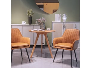 Chaises de salle à manger lot de 2 avec accoudoirs - lpospi - assise rembourrée, cuir, marron