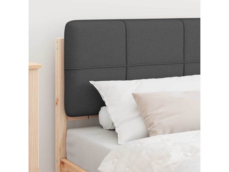 Lit simple- lit adulte - cadre de lit avec tête de lit rembourrée gris foncé 80 x 200 cm - Conforama B