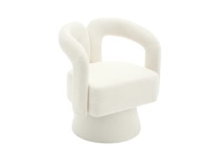 Fauteuil fixe pivotant DESVIAE Tissu bouclette beige