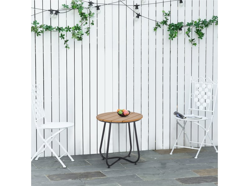  Petite table basse ronde acier marron 49x49x48cm  - Conforama D
